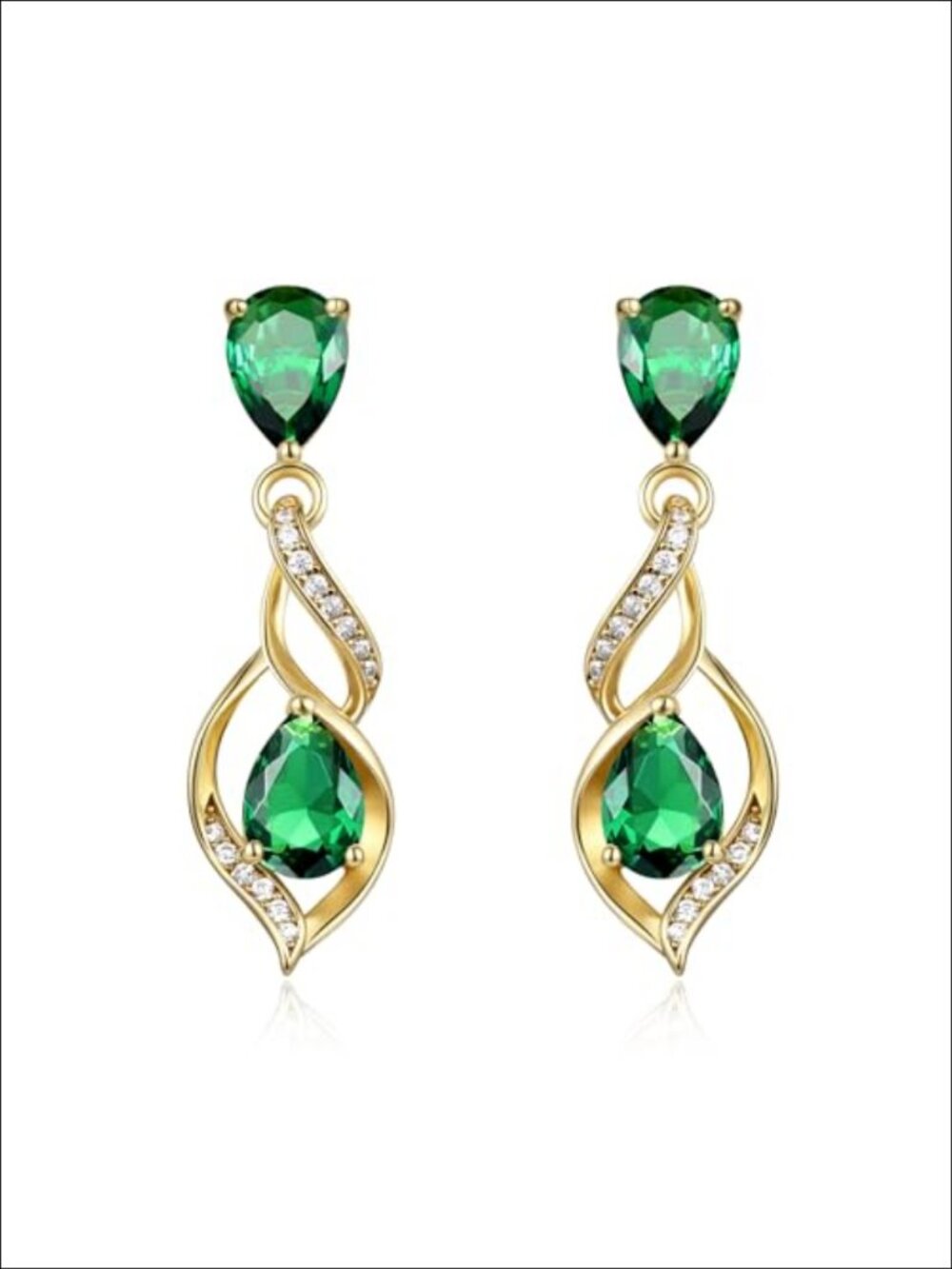 Sterling Silver Birthstone Teardrop Dangle Earrings Gift for Women